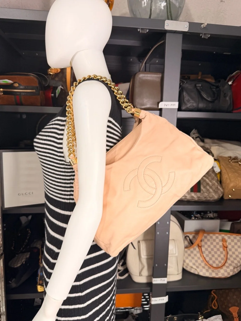 CHANEL Soft Pink Rodeo Drive Lambskin Hobo Bag